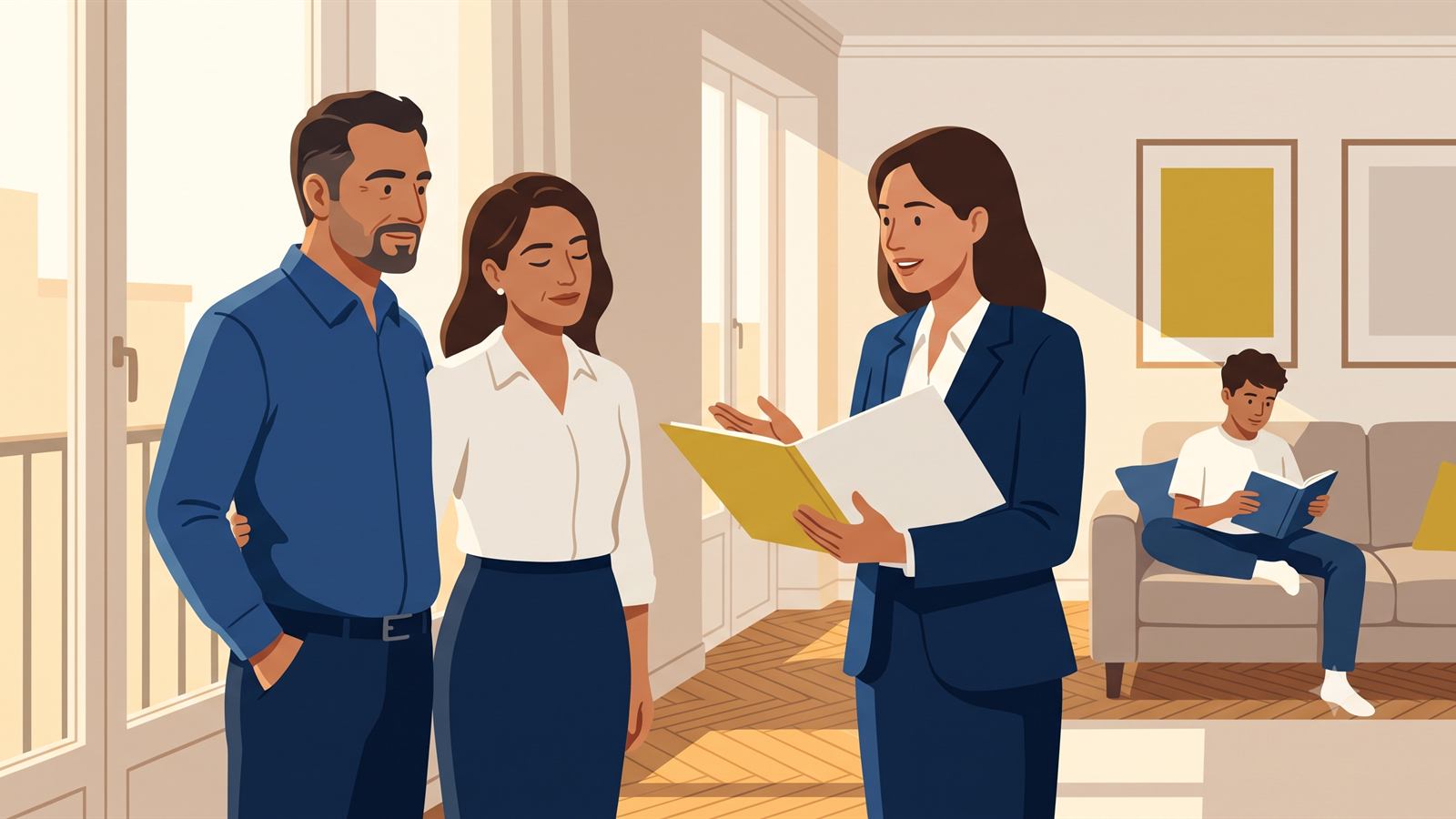 Matrimonio inversor revisa la renovación de su Golden Visa en su vivienda de Madrid